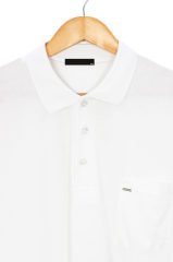 Erkek Beyaz Büyük Beden Polo Yaka T-shirt