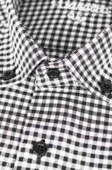 Erkek Siyah Kısa Kol Klasik Kesim Yaka Düğmeli Tek Cepli Gömlek