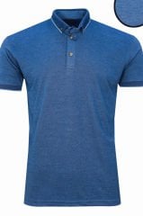 Varetta Erkek İndigo Regular Kesim Polo Yaka Erkek T-shirt Tişört