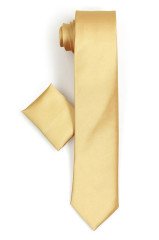 Erkek Mavi Klasik Kesim Uzun Kollu Tek Cepli Gömlek Gold Kravat Kombin Set
