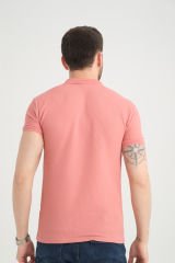 Varetta Erkek Yavruağzı Rengi  Polo Yaka Pamuklu Waffle T-shirt