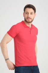 Varetta Erkek Kırmızı  Polo Yaka Pamuklu Waffle T-shirt