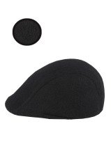 Erkek Kasket  Kaşmir Yünlü Siyah Kışlık Kulaklı Şapka 