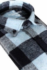 Varetta Erkek Mavi Kalın Kışlık Cepli Oduncu Gömlek