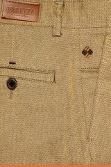 Erkek Buğday Rengi Klasik Kesim Keten Pantolon