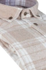 Varetta Erkek Bej Kalın Kışlık Cepli Oduncu Gömlek