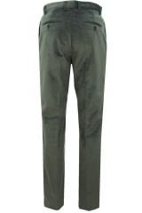 Varetta Erkek Yeşil Kışlık Çizgili Cepli Klasik Kesim Kadife Pantolon