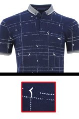 Varetta Erkek Lacivert Regular Kesim Polo Yaka Baskılı T shirt