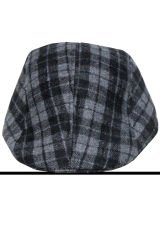 Varetta Erkek Kasket Kışlık Gri Kareli Ekose Katlanabilir Kulaklı Şapka