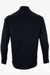 Varetta Erkek Siyah Düz Yaka Düğmeli Uzun Kol Kışlık Gömlek