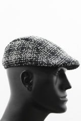 Varetta Erkek Kasket Kışlık Siyah Kareli Ekose Katlanabilir Kulaklı Şapka