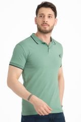 Varetta Erkek Yosun Yeşili Pamuklu Polo Yaka Kısa Kollu T shirt