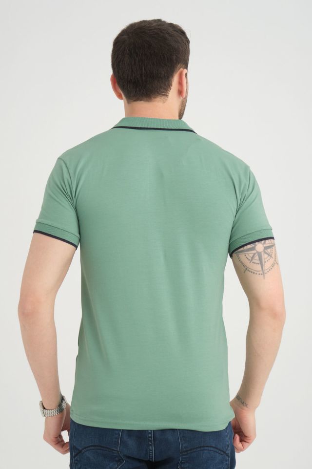 Varetta Erkek Yosun Yeşili Pamuklu Polo Yaka Kısa Kollu T shirt