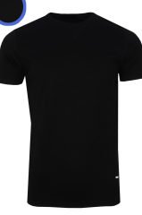 Erkek Siyah Regular Kesim Simit Yaka T-shirt