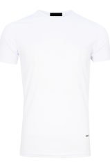 Erkek Beyaz Regular Kesim Simit Yaka T-shirt