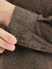 Varetta Erkek Kahverengi Kumlu Kışlık Cepli Klasik Kesim Yaka Düğmeli Gömlek