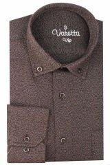 Varetta Erkek Kahverengi Kumlu Kışlık Cepli Klasik Kesim Yaka Düğmeli Gömlek