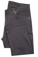 Erkek Charcoal Rengi Üsten Cepli Regulafit Jeans Pantolon