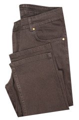 Erkek Boz Kahverengi Üsten Cepli Regulafit Jeans Pantolon