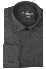 Varetta Erkek Siyah Kumlu Kışlık Cepli Klasik Kesim Yaka Düğmeli Gömlek