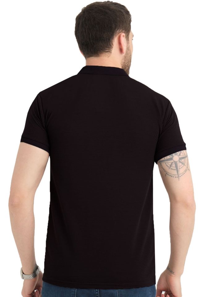 Varetta Siyah Pamuklu Kısa Kollu Polo Yaka T shirt