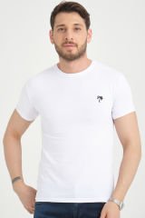 Varetta Erkek Beyaz Bisiklet Yaka Kısa Kollu T shirt
