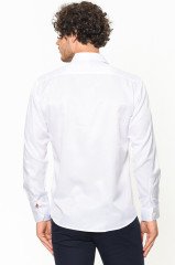 Varetta Erkek Beyaz Düz Slim Fit Uzun Kol Gömlek