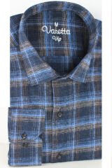 Varetta Erkek Lacivert Kareli Klasik Kesim Kışlık Gömlek
