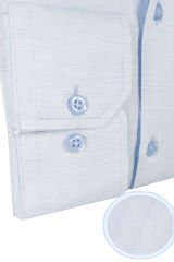 Varetta Erkek Sweet Mavi Düz Uzun Kollu Pamuklu Keten Efektli Yaka Düğmeli Gömlek