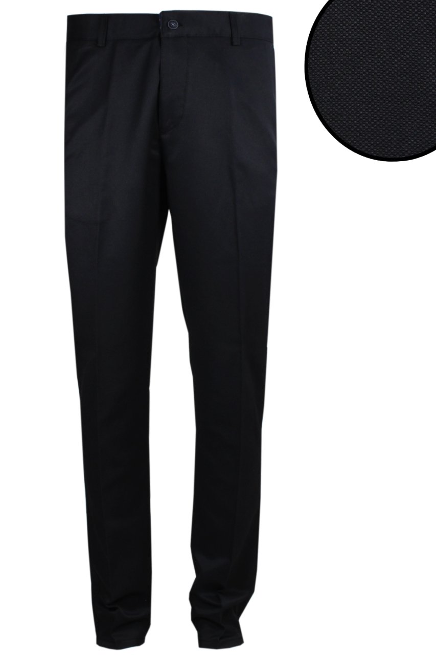 Varetta Erkek Armürlü Siyah Klasik Keten Pantolon