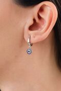 GÜMÜŞ 7.5 MM NAZAR BONCUKLU BONCUĞU GÖZ KÜPE