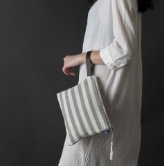 Stripe Clutch Çanta