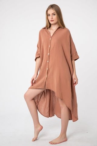 Müslin Tunik Elbise/Kiremit