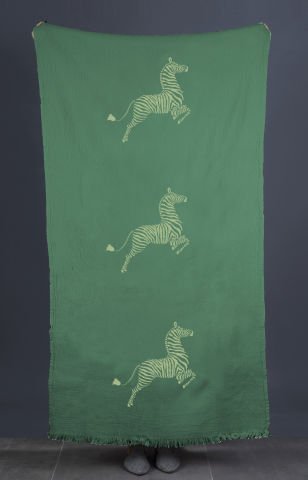 Zebra Tahta Baskı Peştemal/Yeşil-A.Yeşil