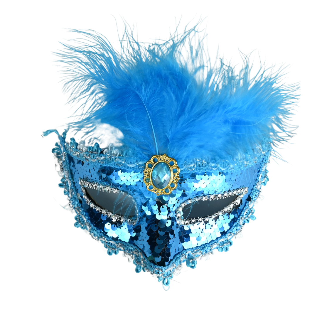Mavi Pullu Yılbaşı Maskesi