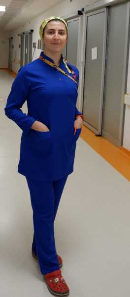 Saks Mavisi Uzun Kol Kadın Forma