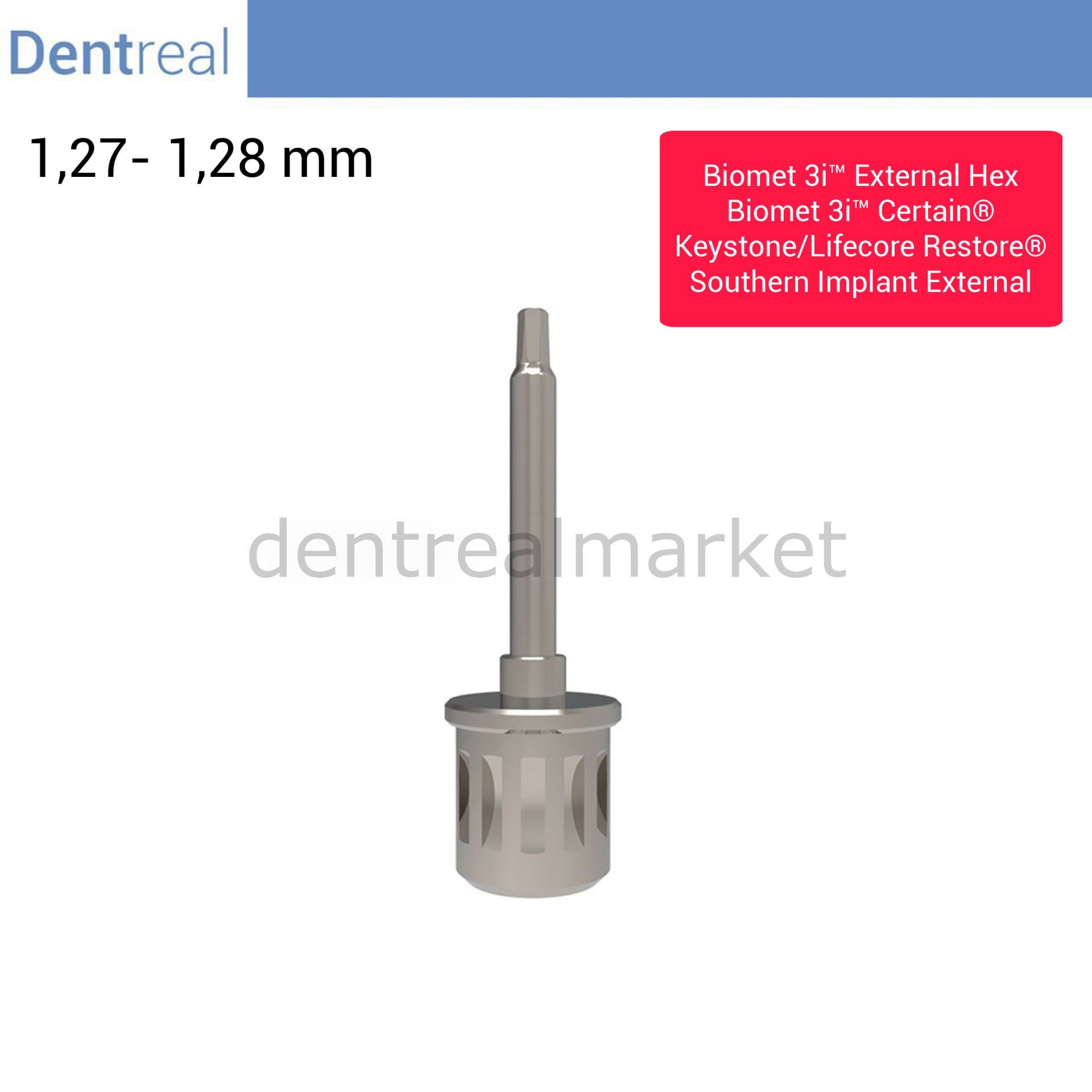 Biomet 3i Certain İmplant için Screwdriver 1,27 - 1,28 mm