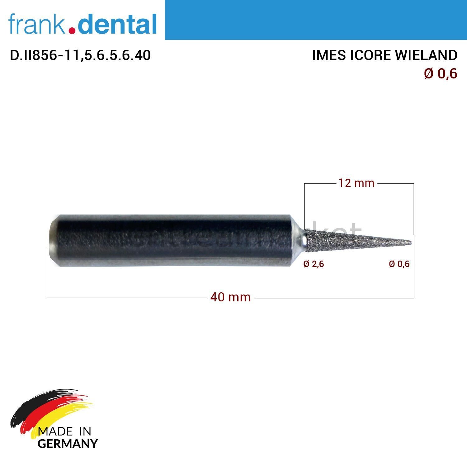 Imes Icore Wieland Elmas Cad Cam Drill 0,6 mm