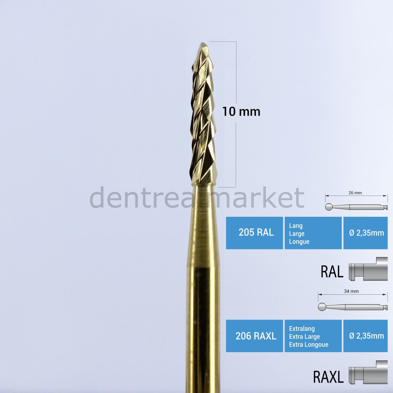 Titanyum Carpide Lindemann Cerrahi Frez - 166A RAL - RAXL