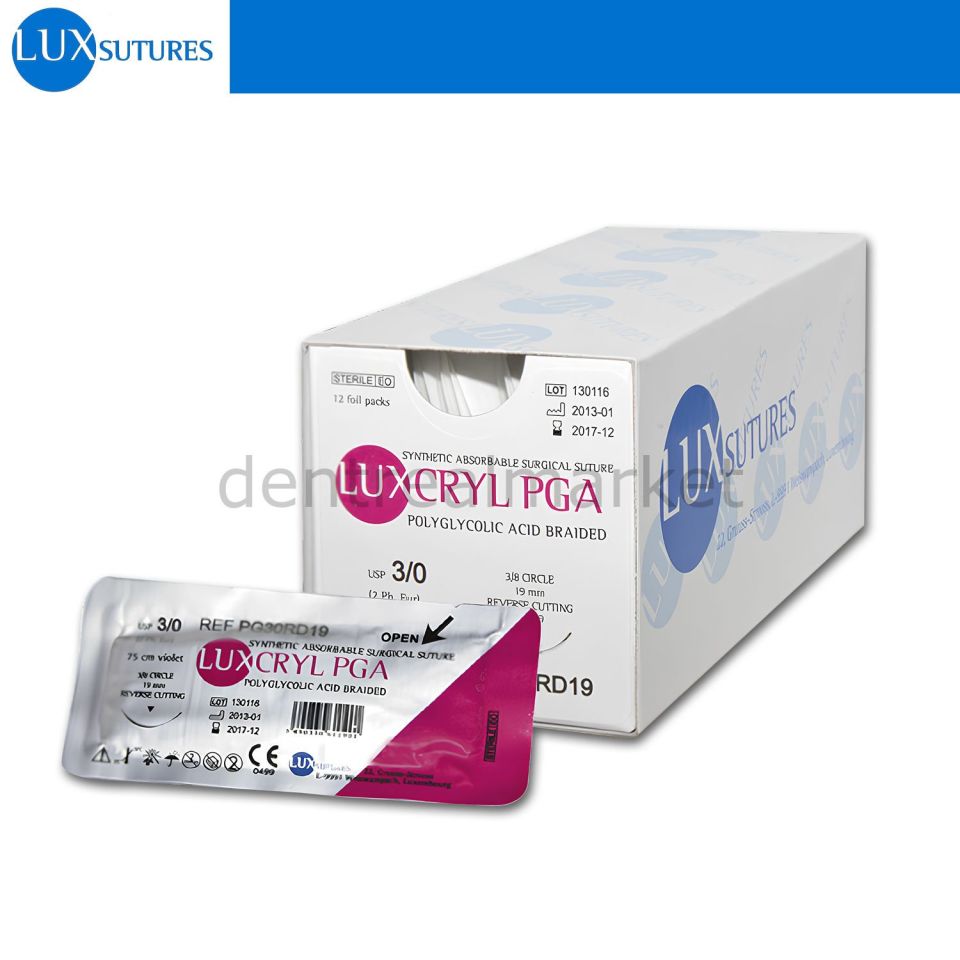 Luxcryl PGA  Absorbe Cerrahi Sutur - Ters Keskin İgneli
