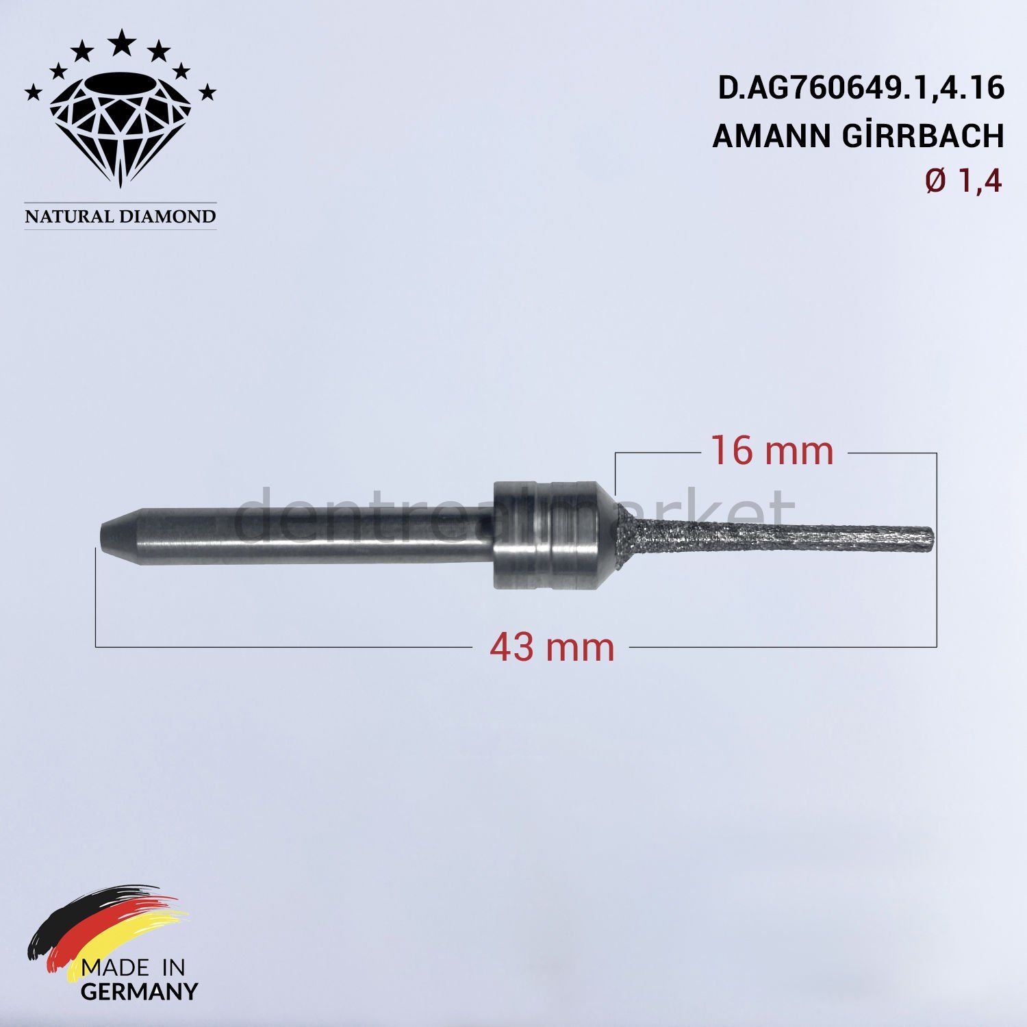 Amann Girrbach Elmas Cad Cam Drill 1,4 mm