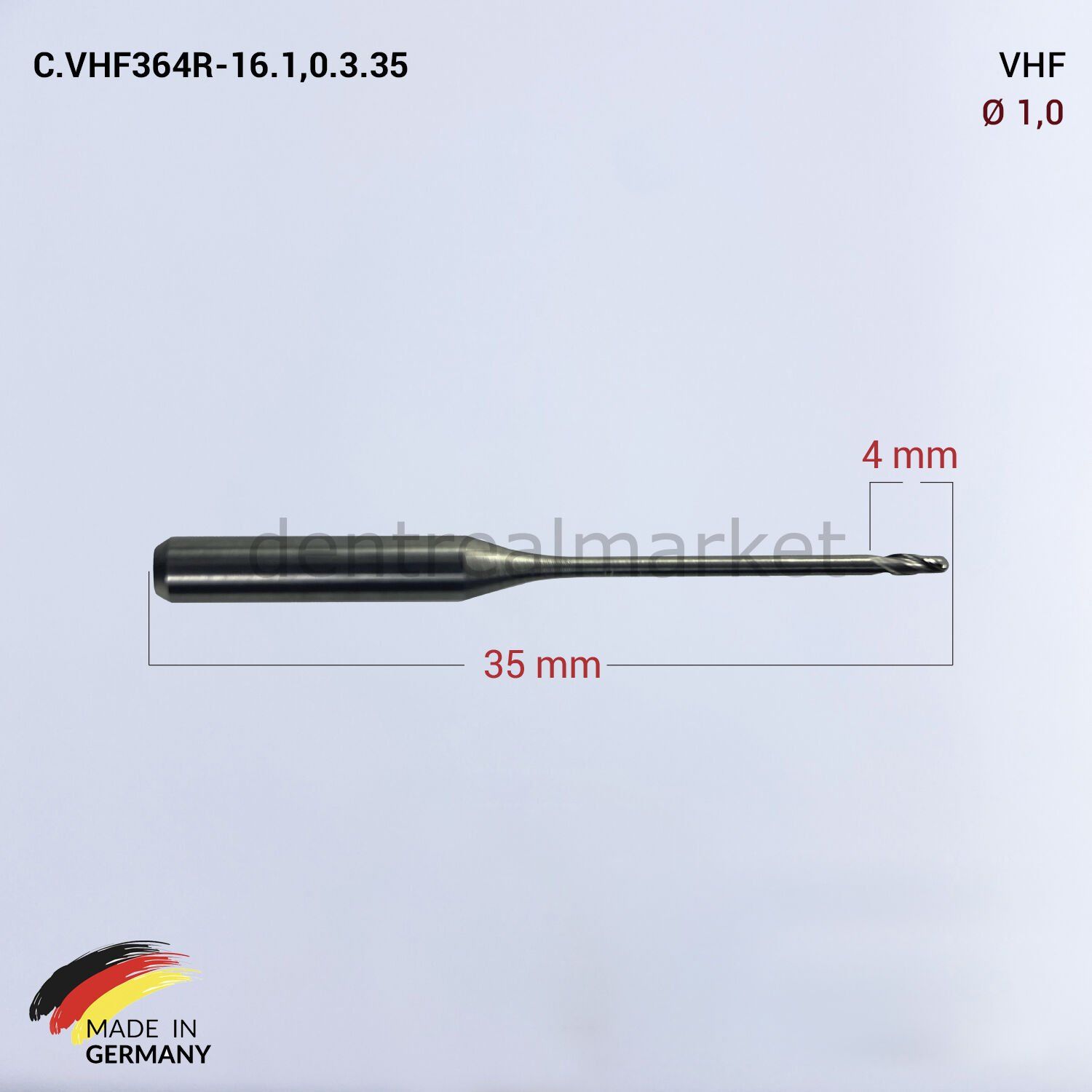 VHF Cad Cam Drill 1,0 mm