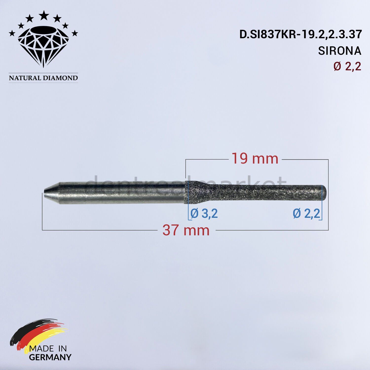 SIRONA Elmas Cad Cam Drill 2,0 mm