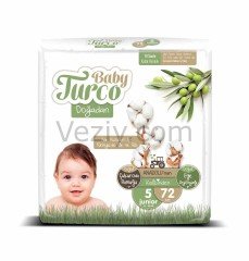 Baby Turco Doğadan Bebek Bezi 12-25 KG 5 Beden 72 Adet