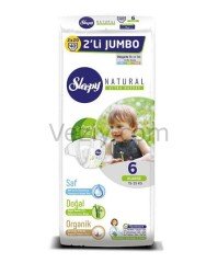 Sleepy Natural Bebek Bezi 6 Numara Xlarge 2'li Jumbo 40 Adet