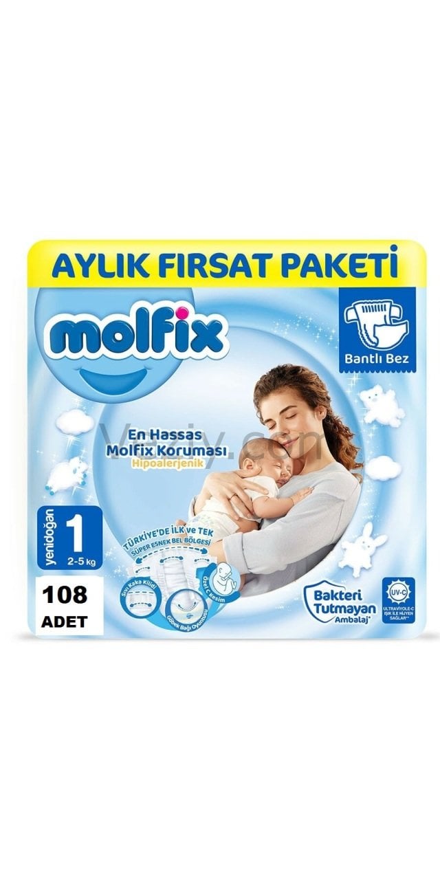 Molfix 3d Yenidoğan 1 Beden (2-5 Kg) 108'li