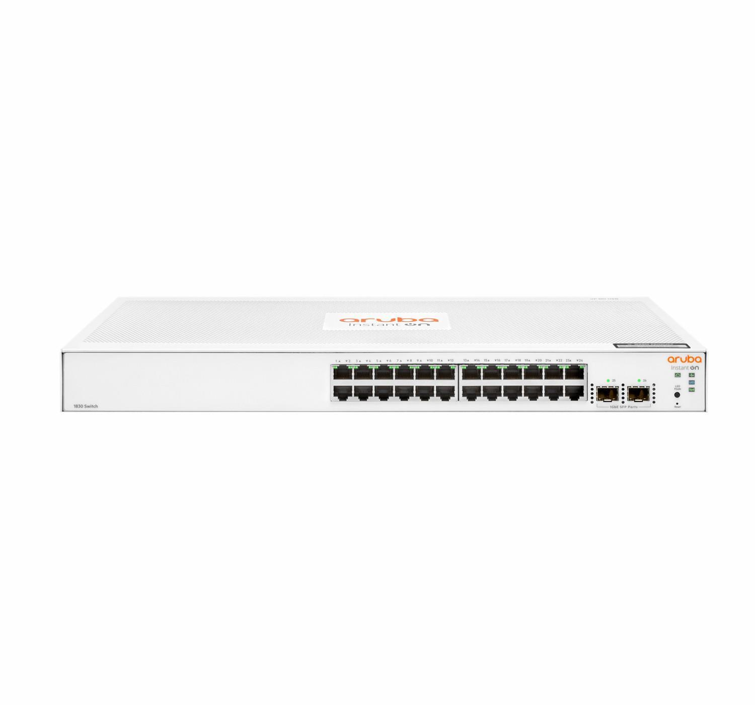 HPE Aruba Instant On JL812A 1830-24G 24 Port 10/100/1000 +2SFP Web Yönetilebilir Switch
