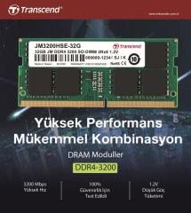 Transcend JM3200HSE-32G 32GB DDR4 3200Mhz CL22 1.2V Notebook Ram