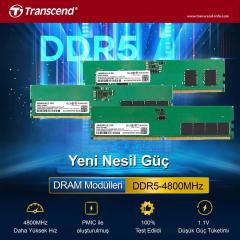 Transcend JM4800ALE-16G 16GB DDR5 4800Mhz CL40 1.1V Masaüstü Ram