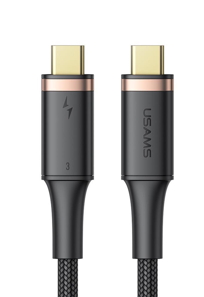 Usams US-SJ553 U72 Type-C To Type-C 5K 60HZ 0.8m 100W USB4 Ses,Görüntü,Data Aktarma Kablosu